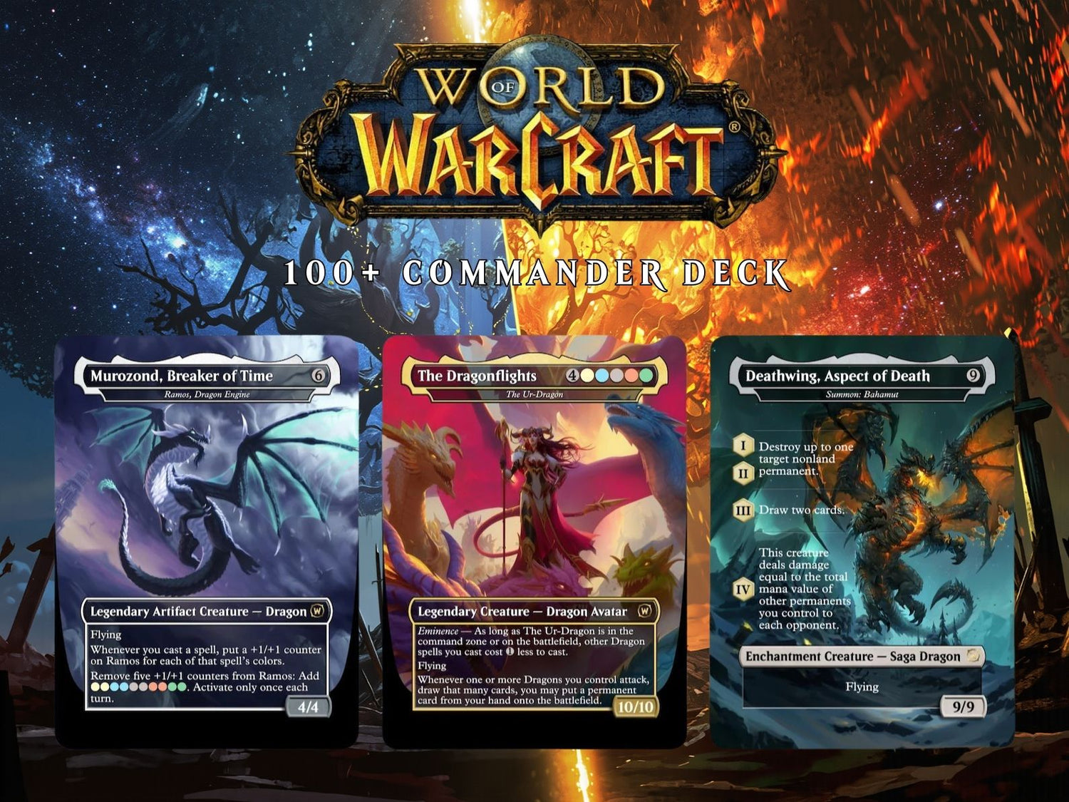 WORLD OF WARCRAFT DRAGONS – 100-CARD FAN-MADE PROXY COMMANDER DECK | ProTCG
