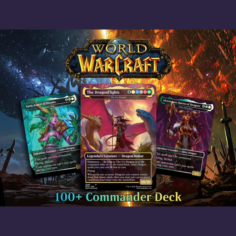 WORLD OF WARCRAFT DRAGONS – 100-CARD FAN-MADE PROXY COMMANDER DECK | MTGCard