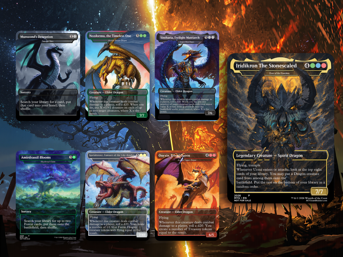 WORLD OF WARCRAFT DRAGONS – 100-CARD FAN-MADE PROXY COMMANDER DECK | MTGCard