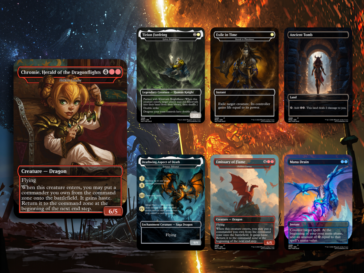 WORLD OF WARCRAFT DRAGONS – 100-CARD FAN-MADE PROXY COMMANDER DECK | MTGCard