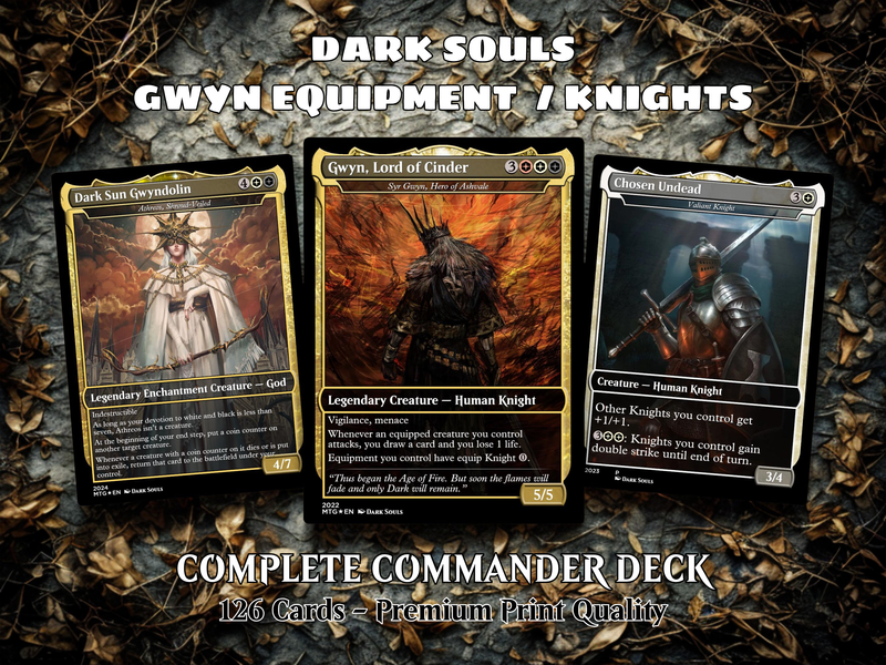 Dark Souls Inspired Knight Commander Deck | 126-Card MTG Proxy EDH Set | MTGCard