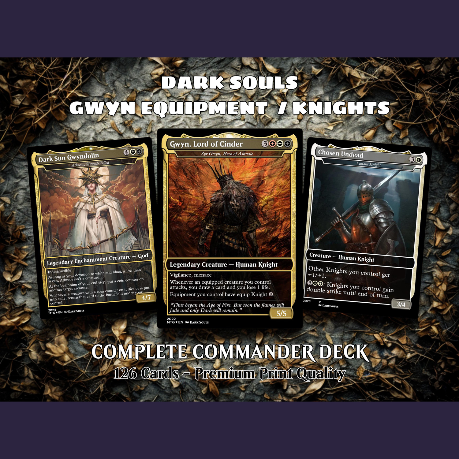 Dark Souls Inspired Knight Commander Deck | 126-Card MTG Proxy EDH Set | MTGCard