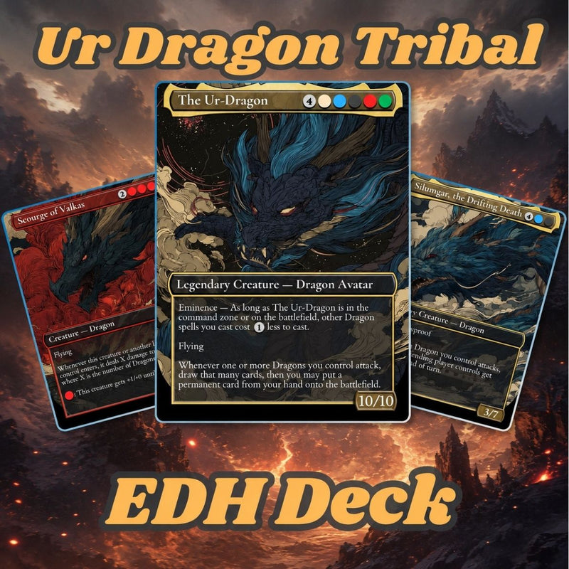 The Ur-Dragon | 5-Color Dragon Tribal Commander Proxy Deck | 100 Cards | MTGCard