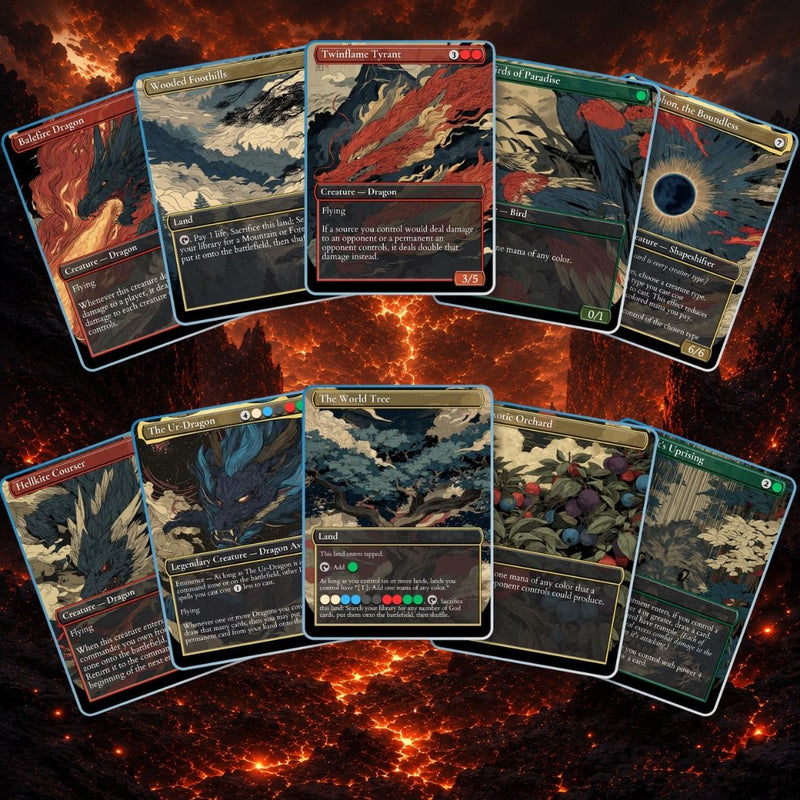 The Ur-Dragon | 5-Color Dragon Tribal Commander Proxy Deck | 100 Cards | MTGCard