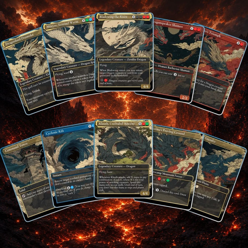 The Ur-Dragon | 5-Color Dragon Tribal Commander Proxy Deck | 100 Cards | MTGCard