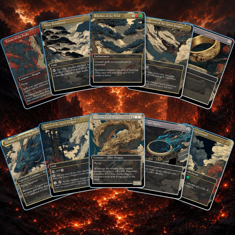The Ur-Dragon | 5-Color Dragon Tribal Commander Proxy Deck | 100 Cards | MTGCard