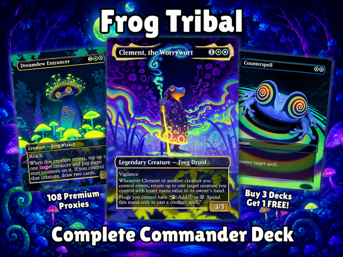 Clement Frog Tribal | 100-Card MTG Proxy EDH Set | Trippy Bounce Strategy Deck | MTGCard