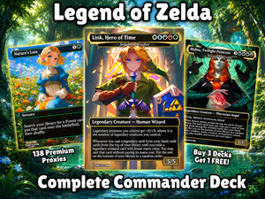 Legend of Zelda Inspired | 138-Card MTG Proxy EDH Set | Hyrule Legendary Heroes Deck | ProTCG