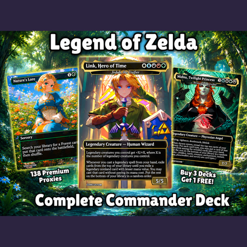 Legend of Zelda Inspired | 138-Card MTG Proxy EDH Set | Hyrule Legendary Heroes Deck | MTGCard