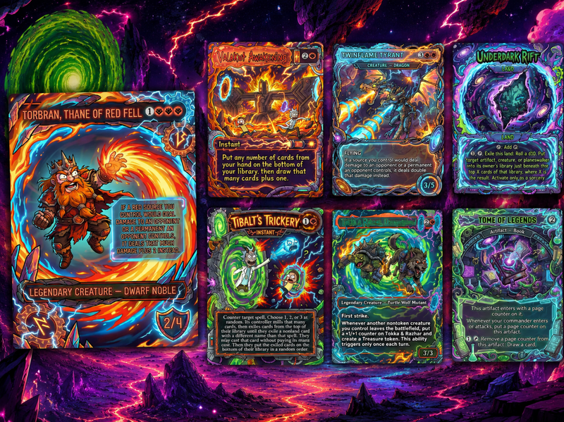 Norin the Wary Rick and Morty Inspired | 100+ Card MTG Proxy EDH Set | Chaotic Burn Deck | ProTCG