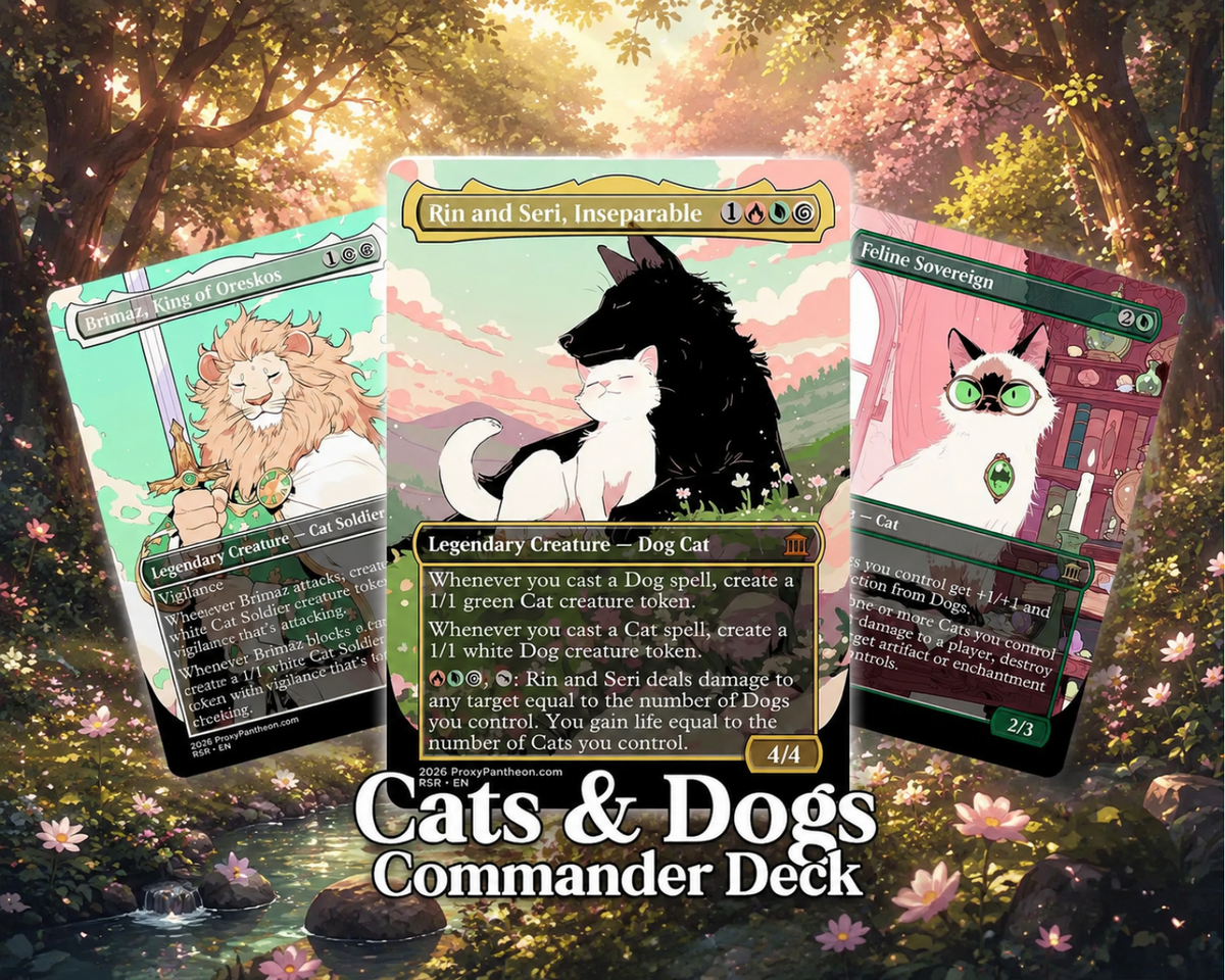 Cats & Dogs Tribal Commander Deck | 100-Card Fan-Made MTG Proxy EDH Set | Anime Token Swarm Deck | ProTCG
