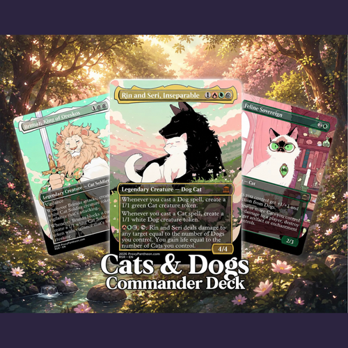 Cats & Dogs Tribal Commander Deck | 100-Card Fan-Made MTG Proxy EDH Set | Anime Token Swarm Deck