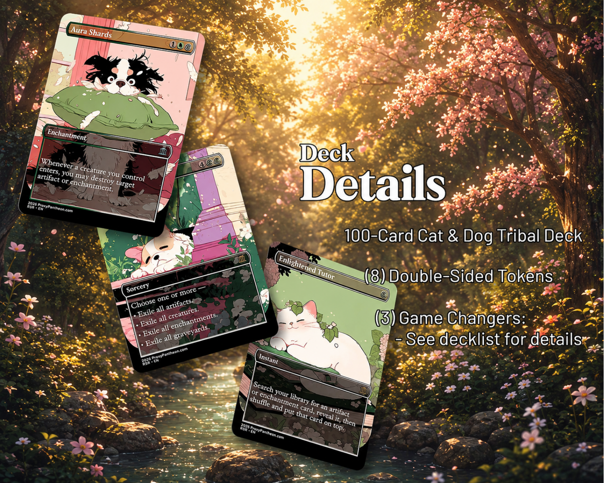 Cats & Dogs Tribal Commander Deck | 100-Card Fan-Made MTG Proxy EDH Set | Anime Token Swarm Deck | ProTCG