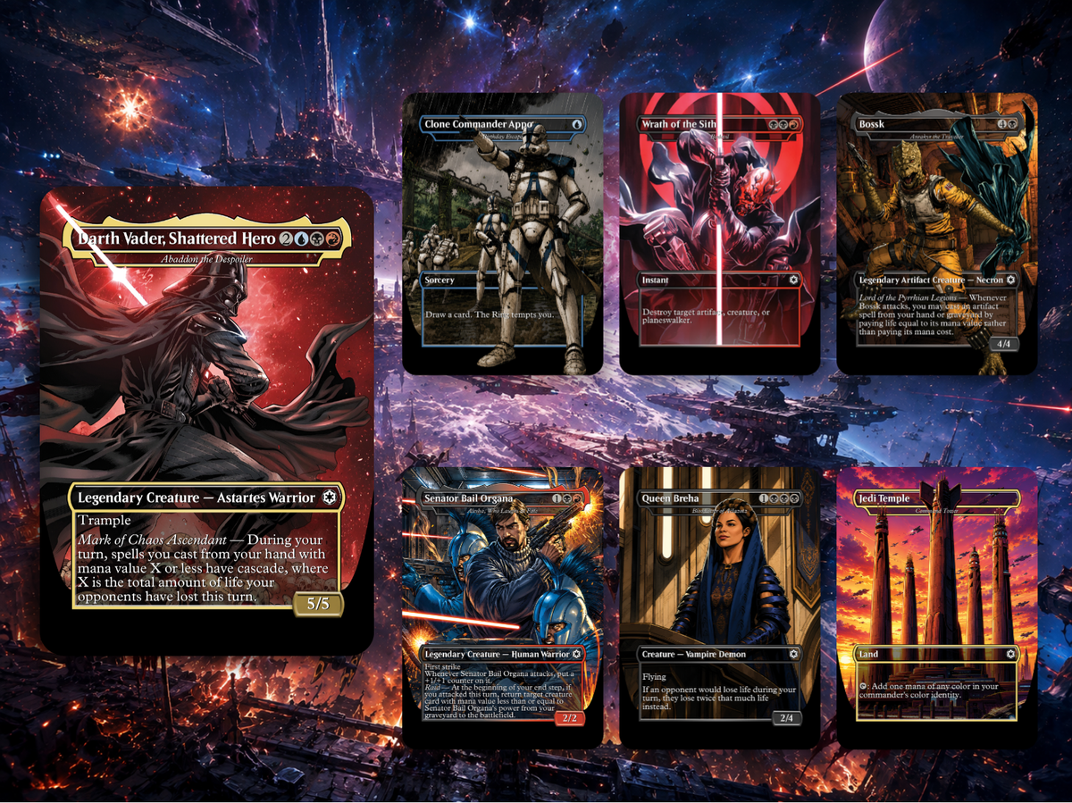 Star Wars Rise of the Sith Proxy Commander Deck | 100 Cards | MTGCard