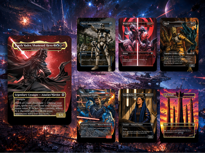 Star Wars Rise of the Sith Proxy Commander Deck | 100 Cards | MTGCard