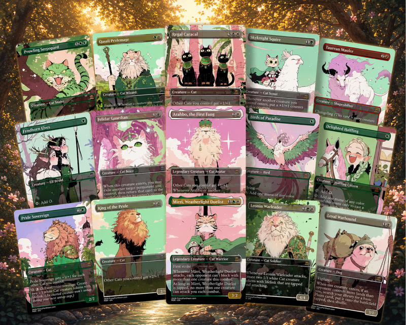 Cats & Dogs Tribal Commander Deck | 100-Card Fan-Made MTG Proxy EDH Set | Anime Token Swarm Deck | ProTCG