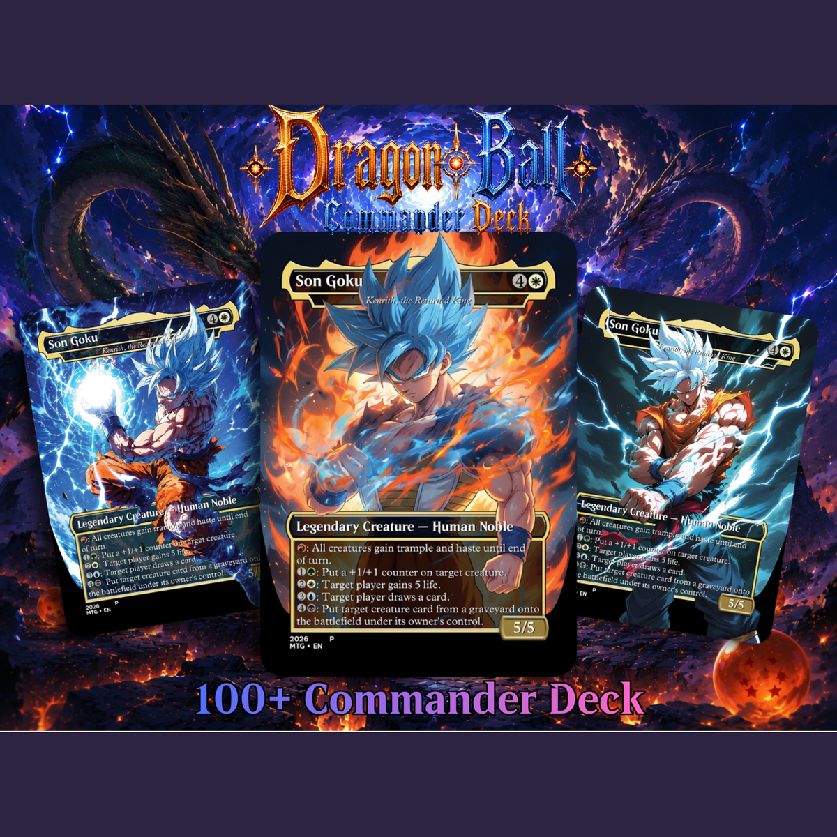 Dragon Ball MTG Proxy Commander Deck | 115+ Cards | MTGCard
