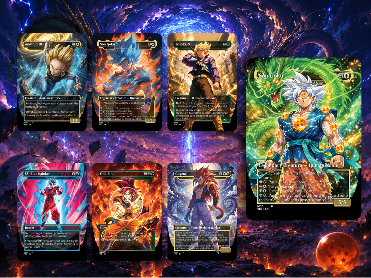 Dragon Ball MTG Proxy Commander Deck | 115+ Cards | MTGCard
