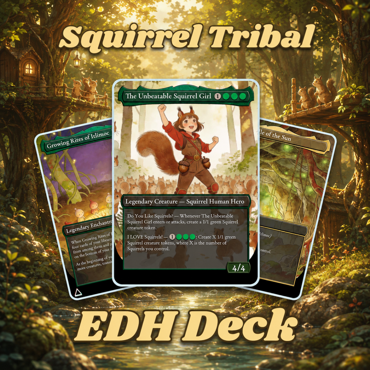 The Unbeatable Squirrel Girl Commander Deck | 100-Card Fan-Made MTG Proxy EDH Set | Squirrel Tribal Token Deck | ProTCG