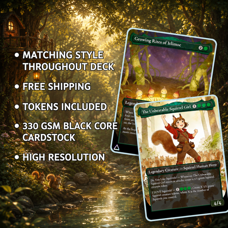The Unbeatable Squirrel Girl Commander Deck | 100-Card Fan-Made MTG Proxy EDH Set | Squirrel Tribal Token Deck | ProTCG