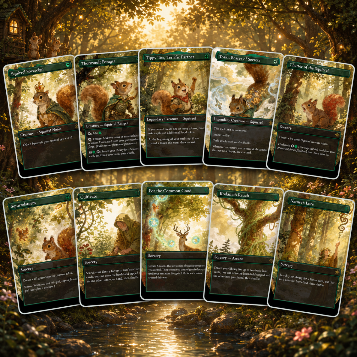The Unbeatable Squirrel Girl Commander Deck | 100-Card Fan-Made MTG Proxy EDH Set | Squirrel Tribal Token Deck | ProTCG