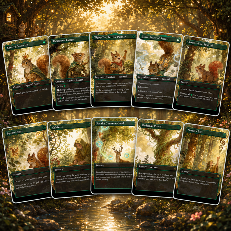 The Unbeatable Squirrel Girl Commander Deck | 100-Card Fan-Made MTG Proxy EDH Set | Squirrel Tribal Token Deck | ProTCG