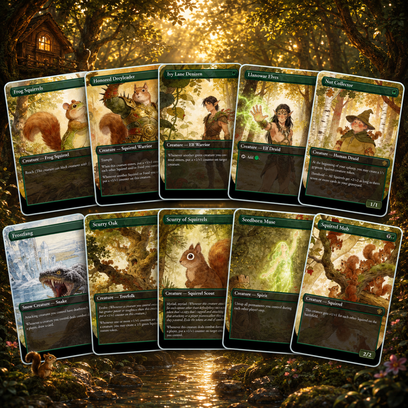 The Unbeatable Squirrel Girl Commander Deck | 100-Card Fan-Made MTG Proxy EDH Set | Squirrel Tribal Token Deck