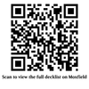 QR code with text 'Scan to view the full decklist on Moxfield' below it