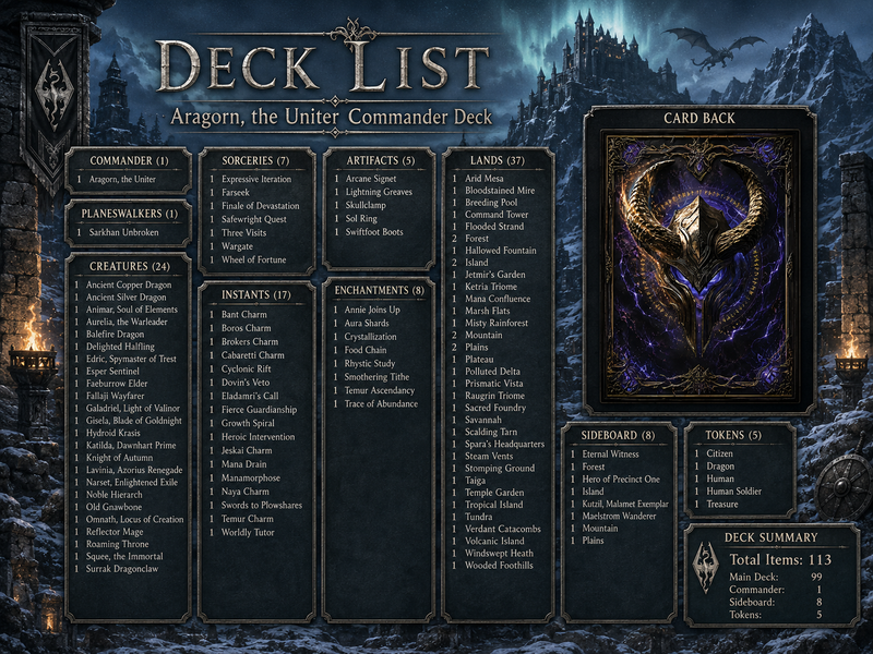 Skyrim Themed Commander Deck – 116+ Cards | MTGCard