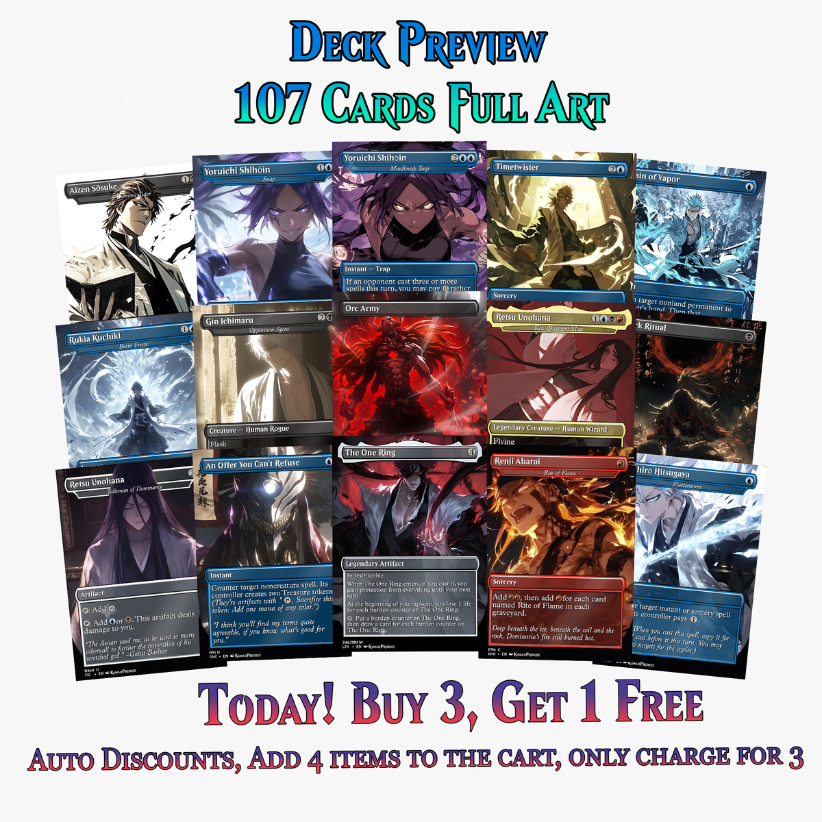 Bleach Anime Commander Deck | 107+ Cards | ProTCG
