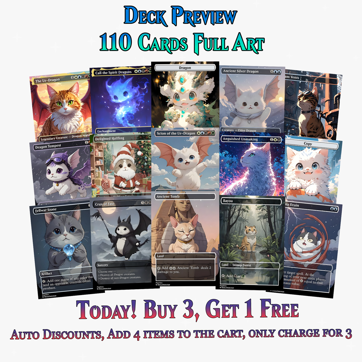 Ur-Dragon Cute Cat Commander Deck - 110+ Cards - MTGCard