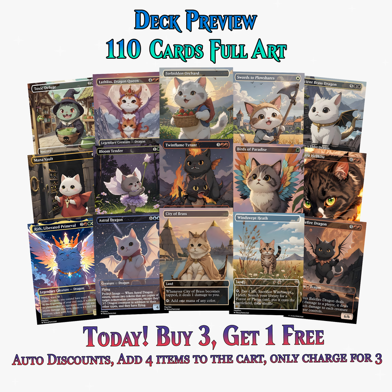 Ur-Dragon Cute Cat Commander Deck - 110+ Cards - MTGCard