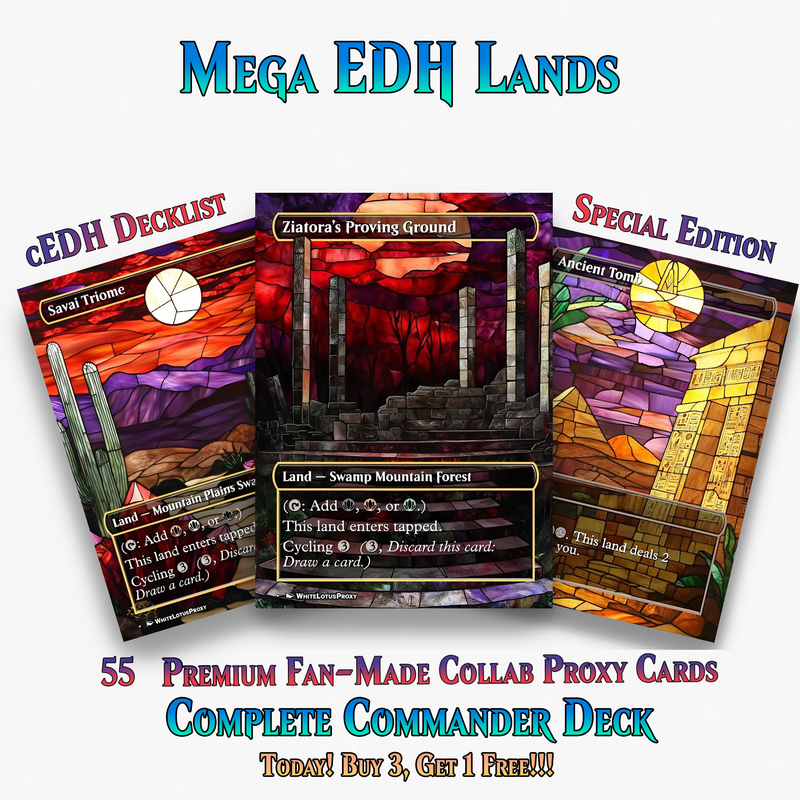 Stained Glass Mega EDH Land Pack | 55+ Cards | ProTCG