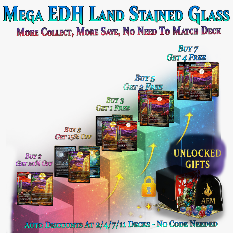Stained Glass Mega EDH Land Pack | 55+ Cards | ProTCG