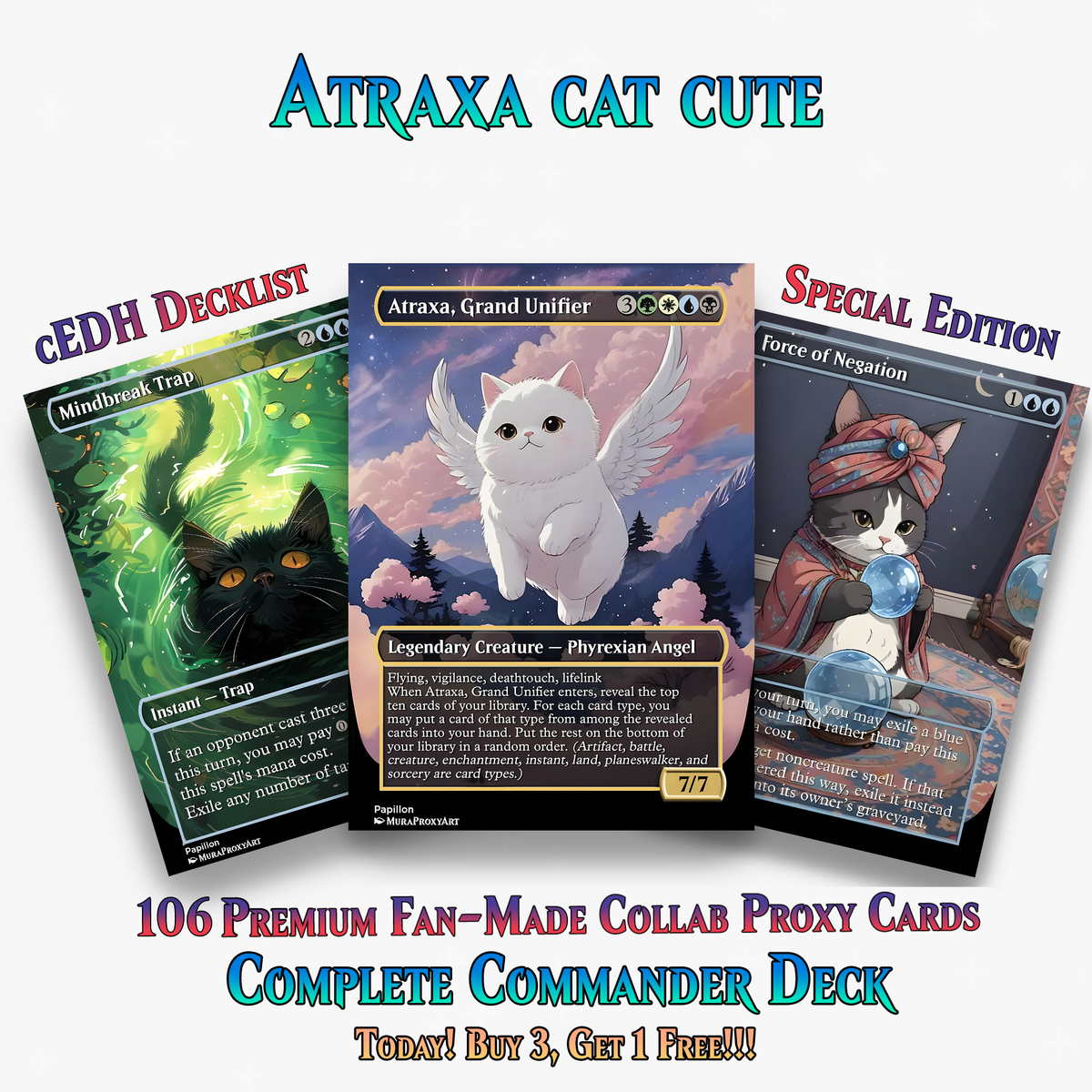 Atraxa Cat Cute Anime Commander Deck | 106+ Cards | MTGCard