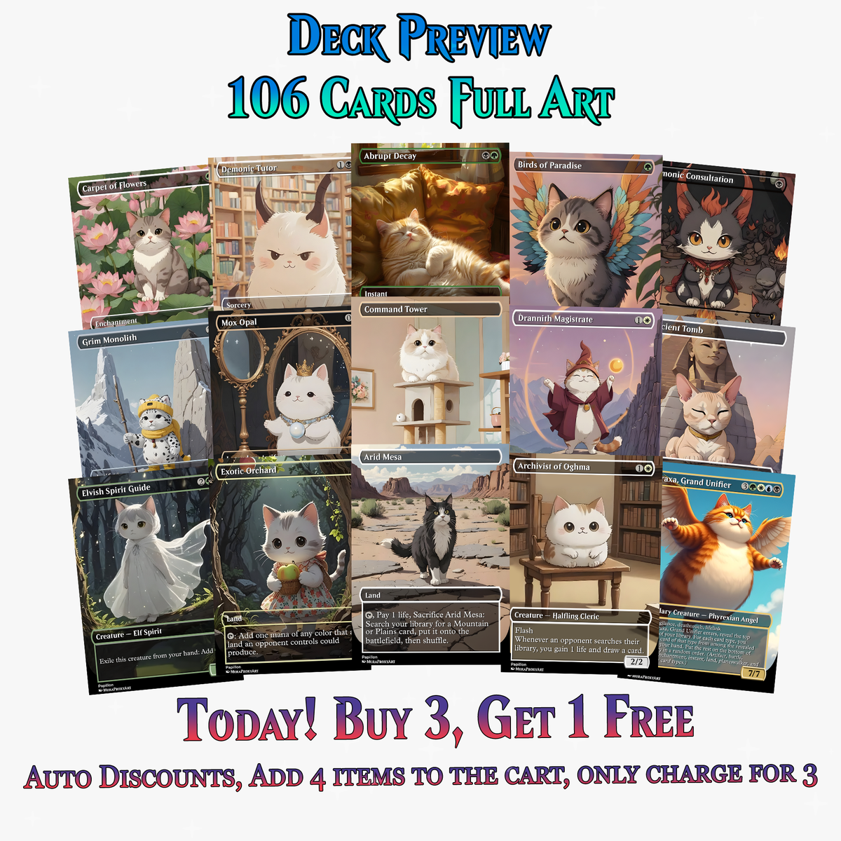 Atraxa Cat Cute Anime Commander Deck | 106+ Cards | MTGCard