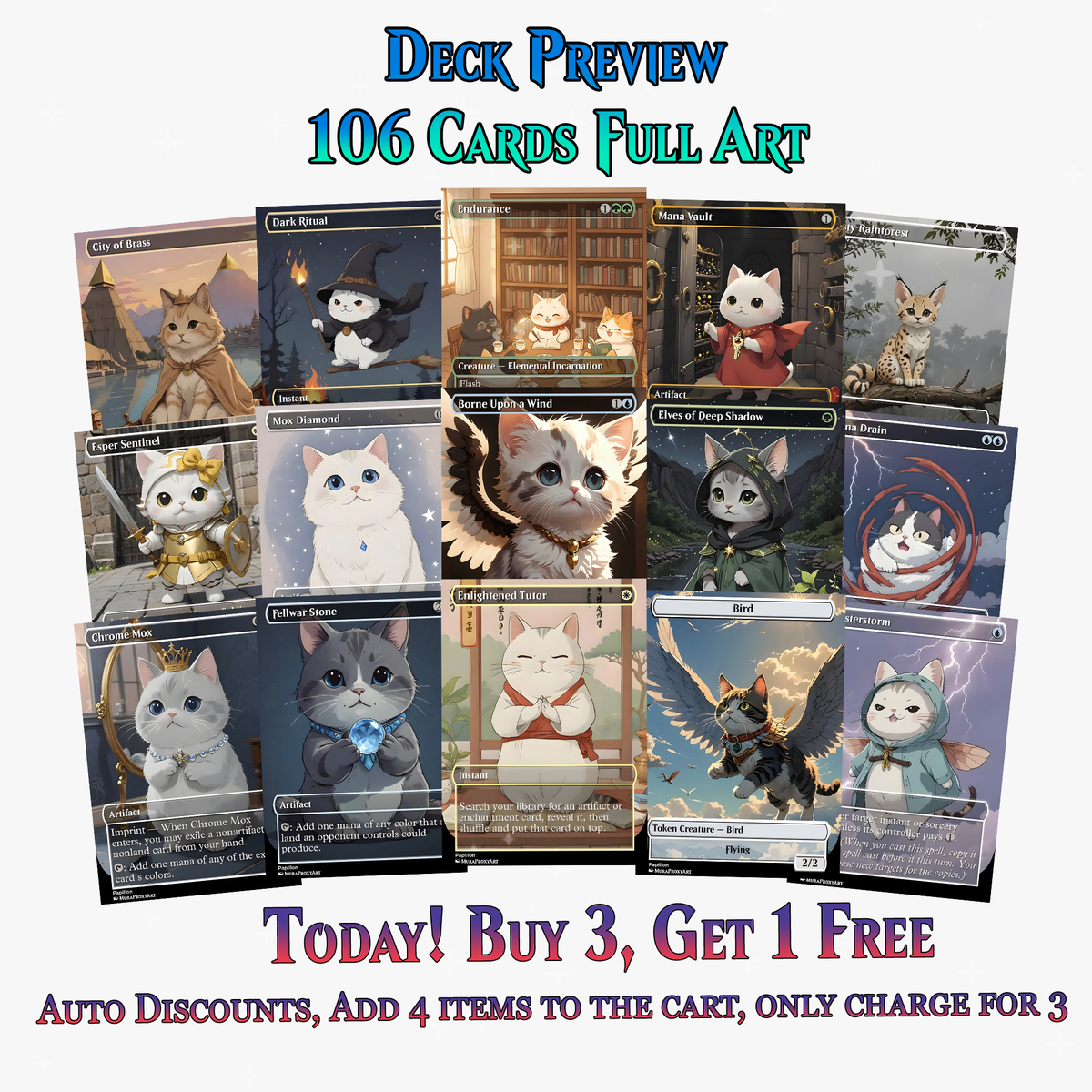 Atraxa Cat Cute Anime Commander Deck | 106+ Cards | MTGCard