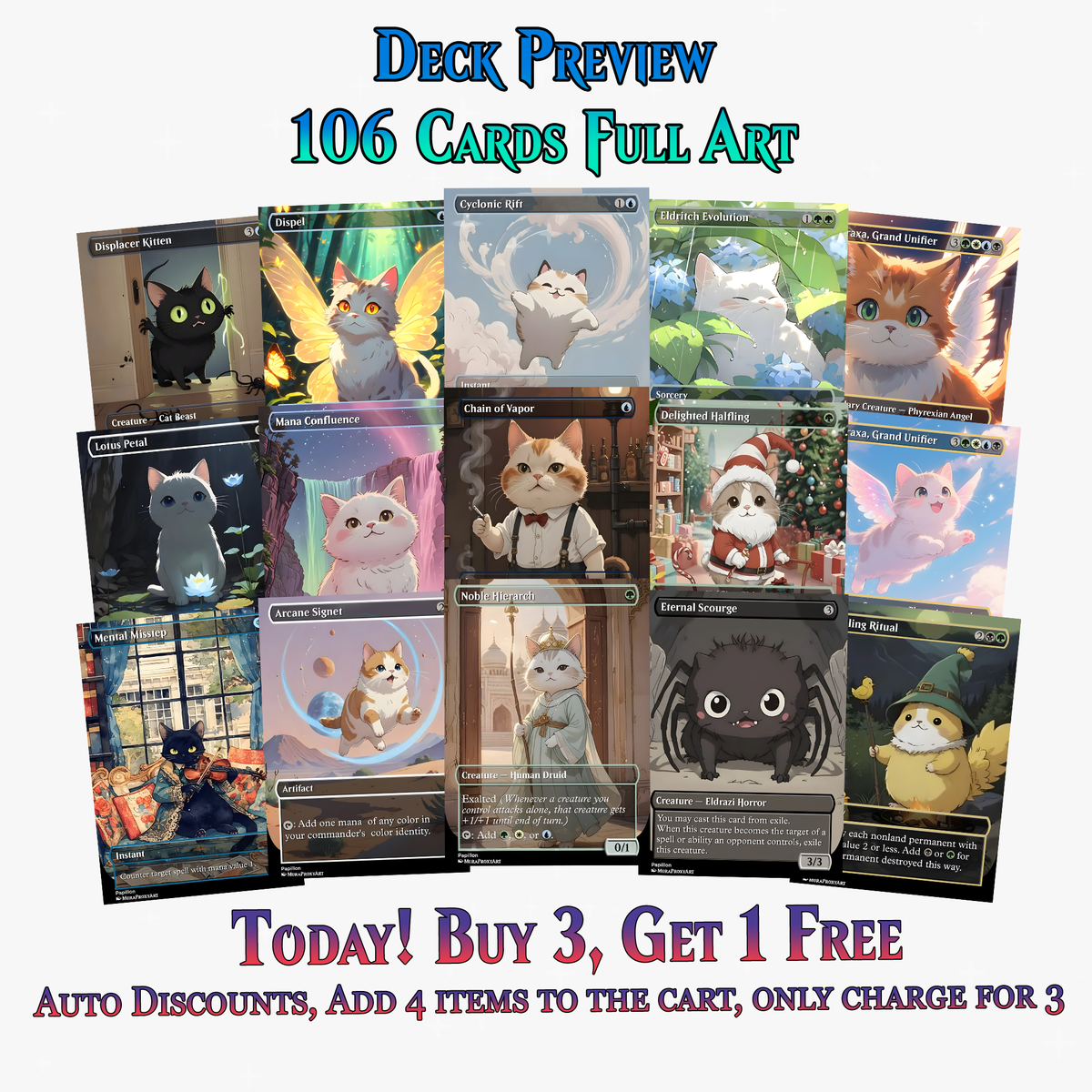 Atraxa Cat Cute Anime Commander Deck | 106+ Cards | MTGCard