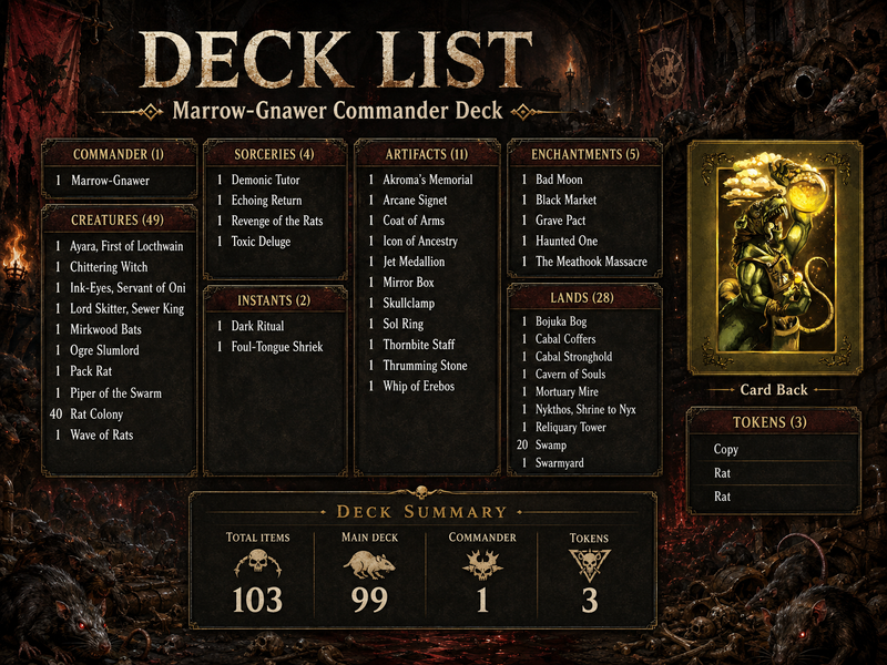 Vermin Horde Commander Deck - 103+ Cards | MTGCard