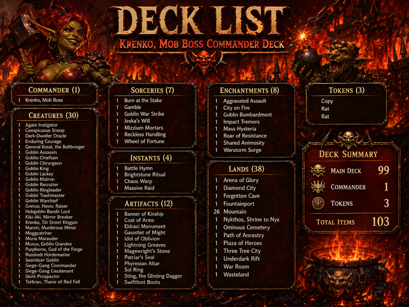 Goblin Tribal Commander Deck - 112+ Cards | MTGCard