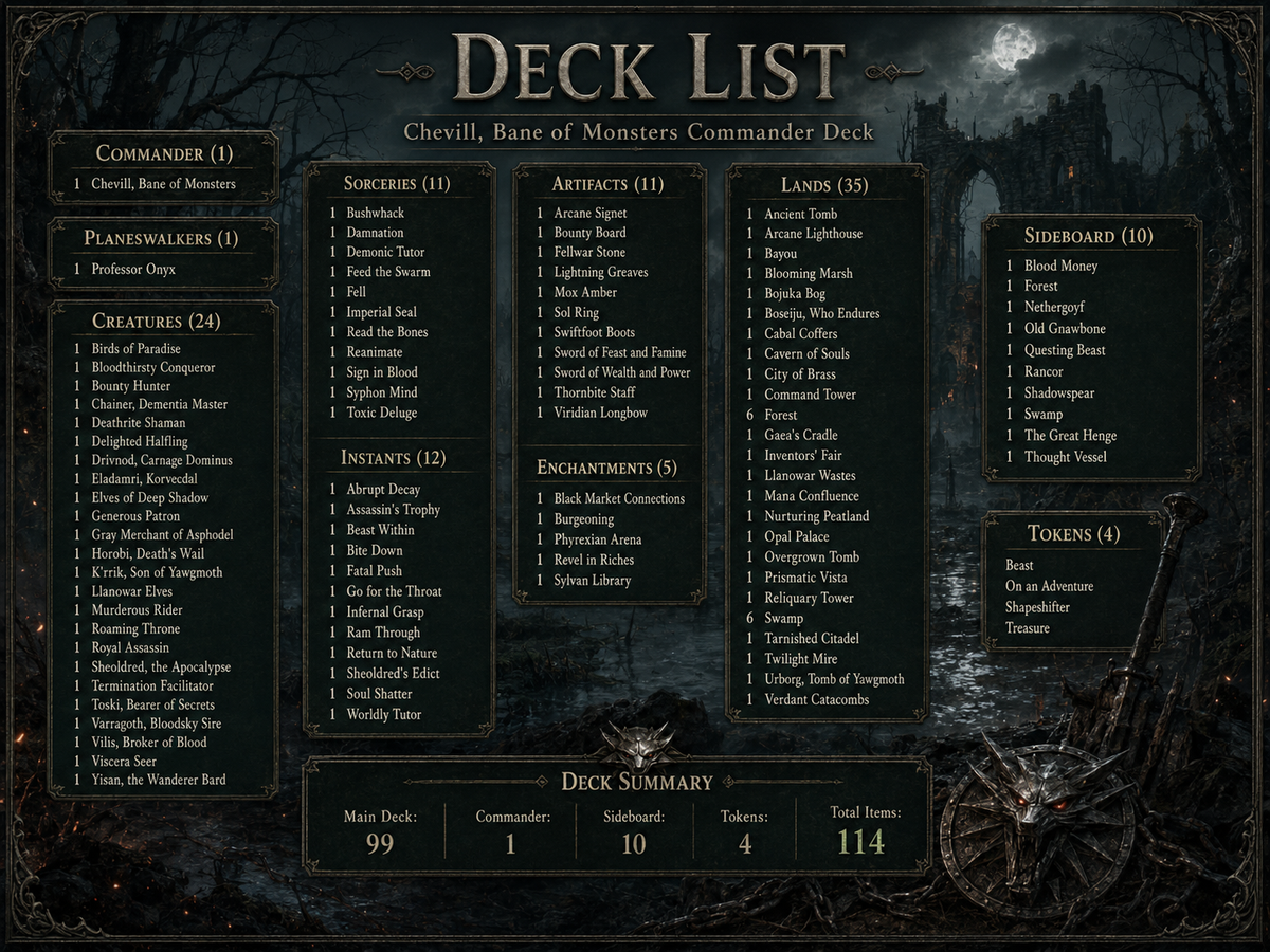 Witcher Themed Commander Deck - 117+ Cards | MTGCard