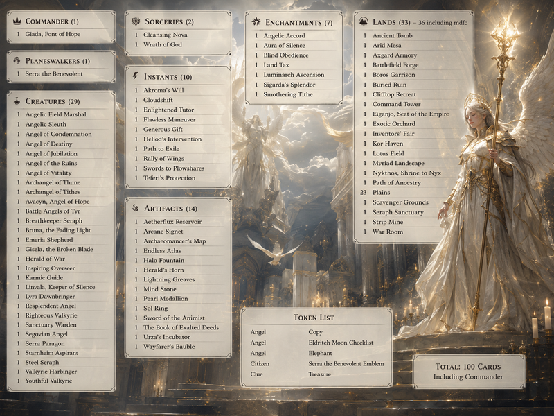 Giada Angels Tribal Commander Deck | 115+ Cards | MTGCard