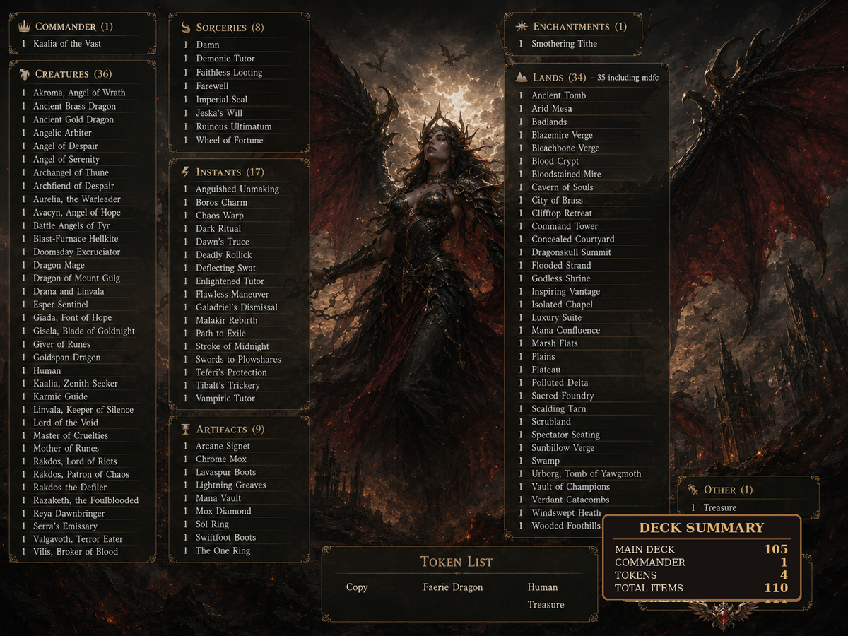 Kaalia of the Vast 2 Commander Deck | 113+ Cards | MTGCard