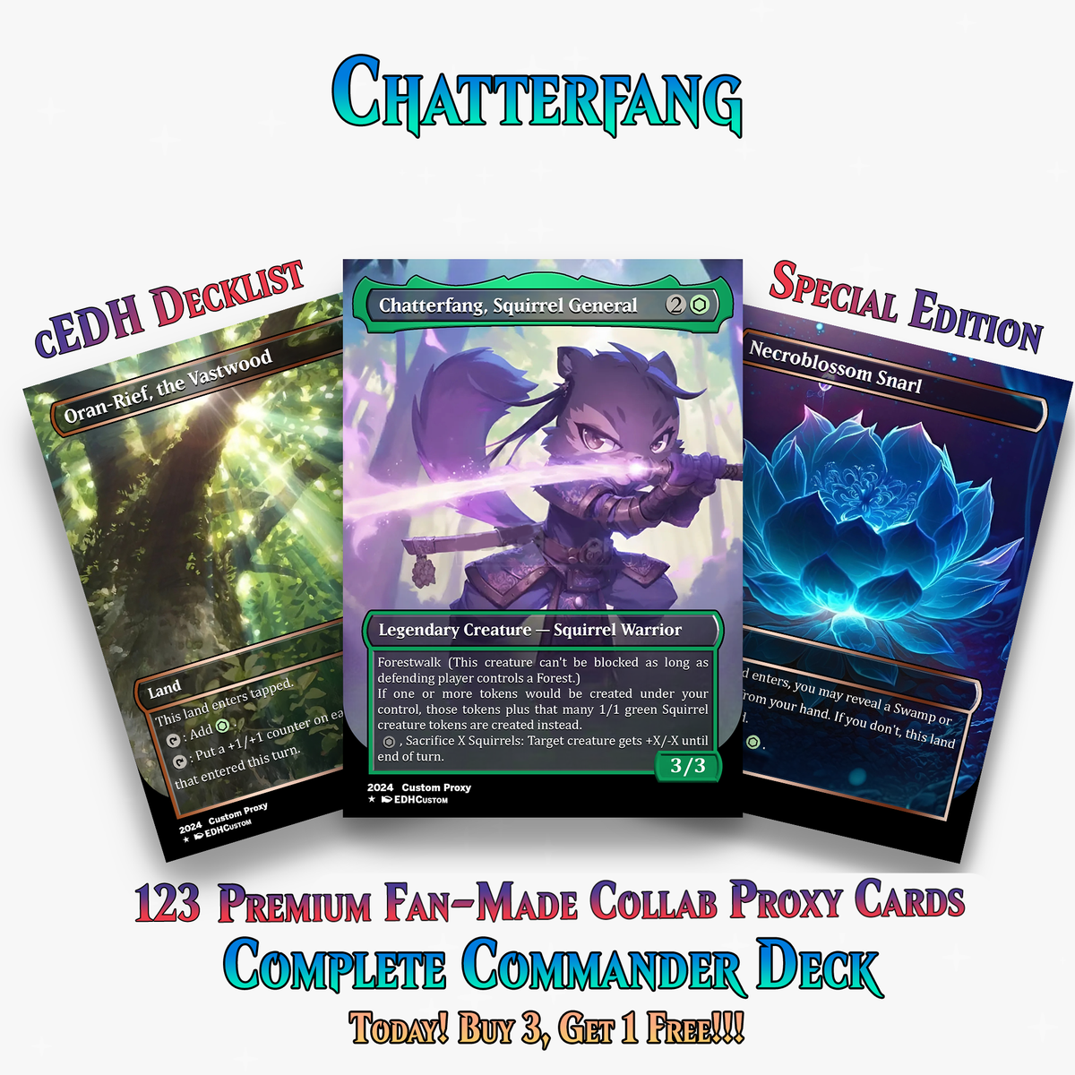 Squirrel Tribal Chatterfang Commander Deck | 123+ Cards | MTGCard