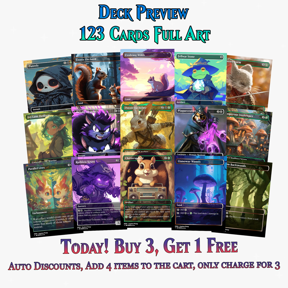 Squirrel Tribal Chatterfang Commander Deck | 123+ Cards | MTGCard