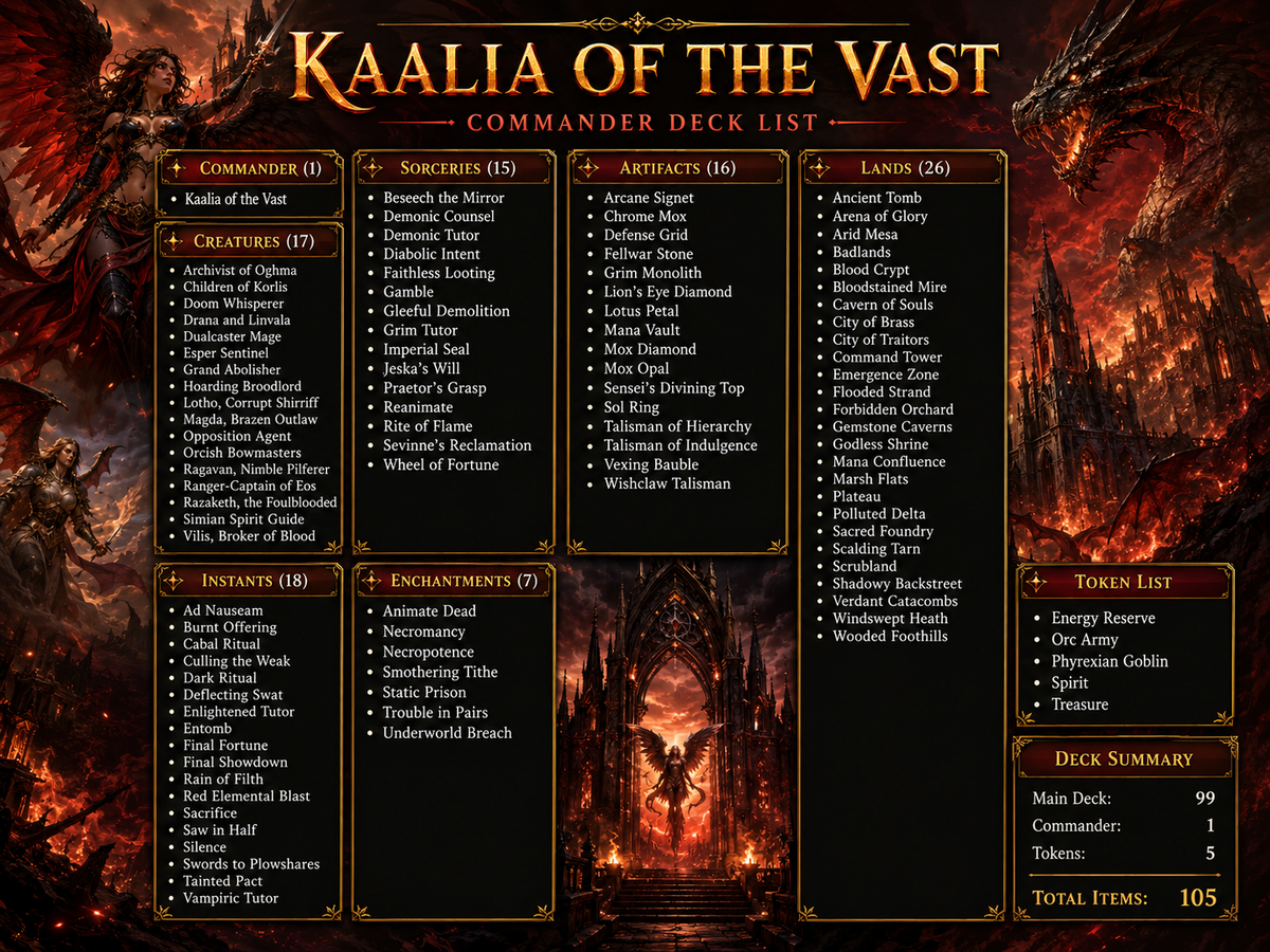 KAALIA OF THE VAST COMMANDER DECK – 108+ CARDS - MTGCard
