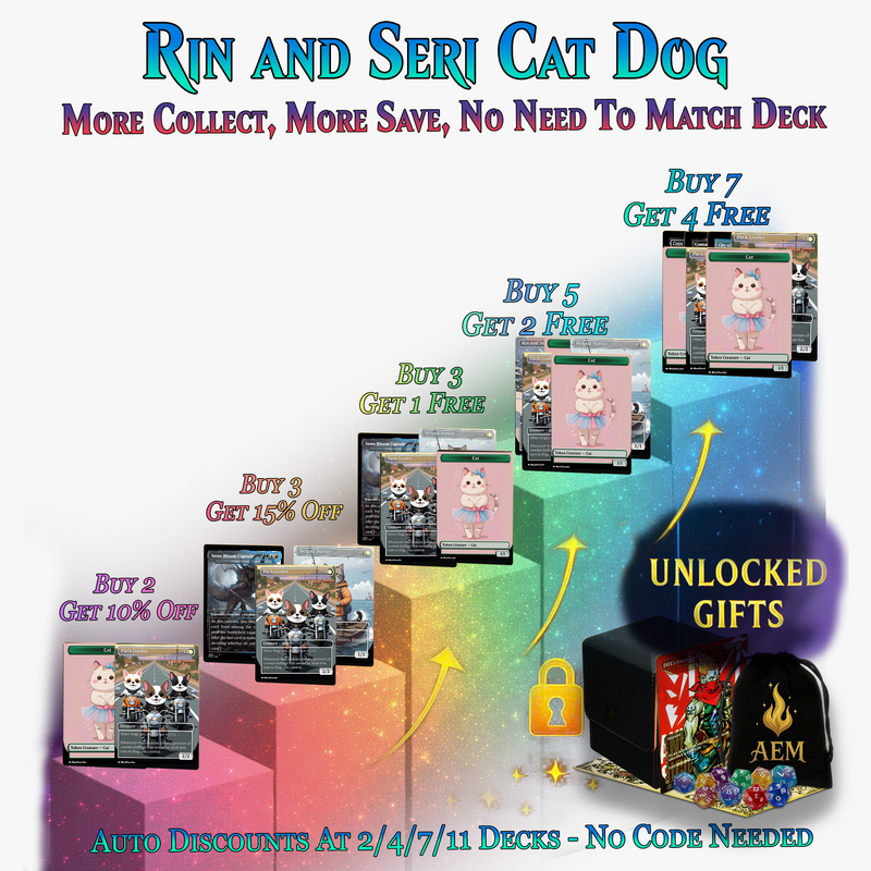 RIN AND SERI CAT DOG TRIBAL COMMANDER DECK – 109+ CARDS - MTGCard