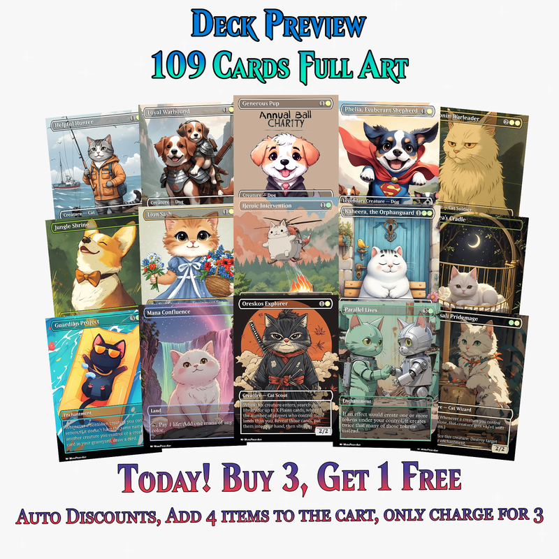 RIN AND SERI CAT DOG TRIBAL COMMANDER DECK – 109+ CARDS - MTGCard