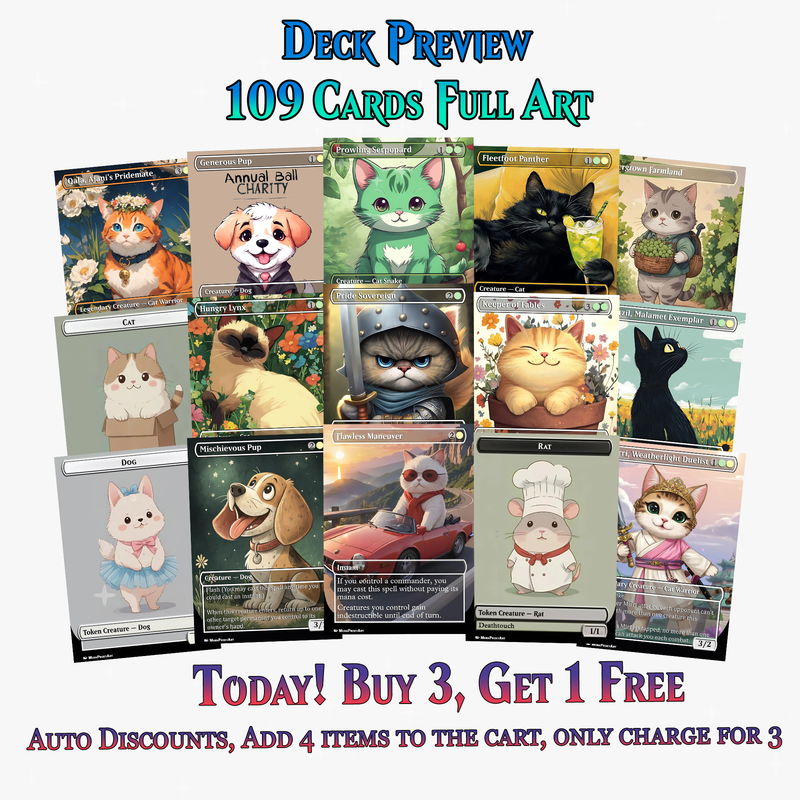 RIN AND SERI CAT DOG TRIBAL COMMANDER DECK – 109+ CARDS - MTGCard