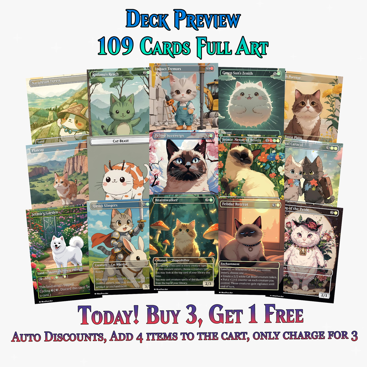 RIN AND SERI CAT DOG TRIBAL COMMANDER DECK – 109+ CARDS - MTGCard